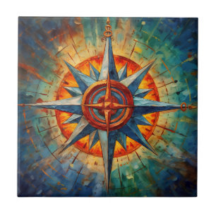 Azulejo De Cerâmica Direção no Caos (Compass Rosa)
