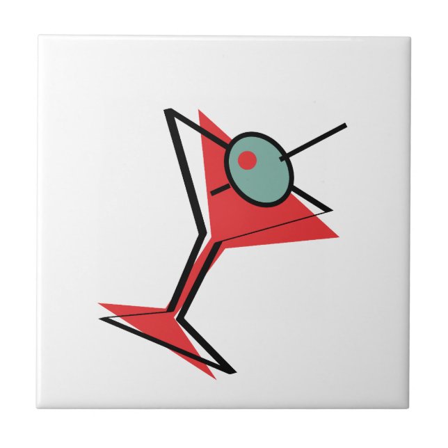 Azulejo De Cerâmica Direito do tempo de Martini (Frente)