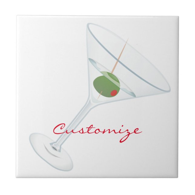 Azulejo De Cerâmica Dirty Olive Martini Thunder_Cove (Frente)