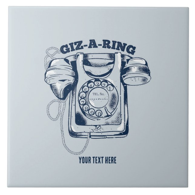 Azulejo De Cerâmica Discagem rotativa azul (Frente)