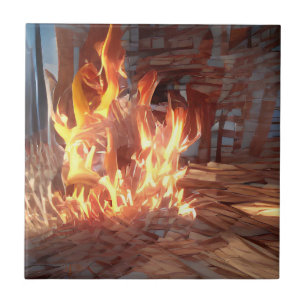 Azulejo De Cerâmica Disparos de fogo alegremente em outra arte mundial