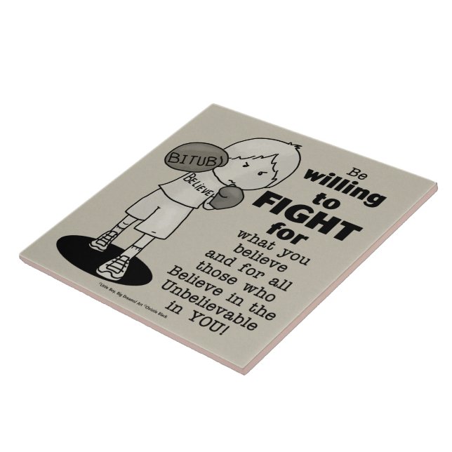 Azulejo De Cerâmica Disposto a Lutar (Lateral)