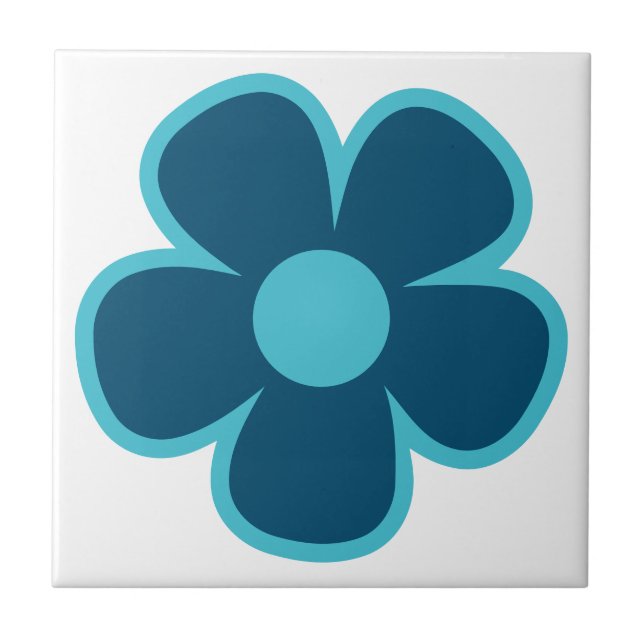 Azulejo De Cerâmica Divertido e Funky 60s 70s Flor Retroativo (Frente)