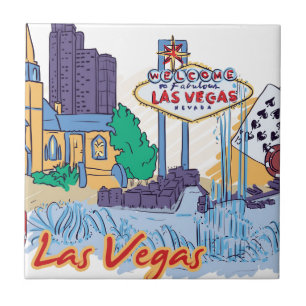 Azulejo De Cerâmica Divertimento de Las Vegas em The Sun