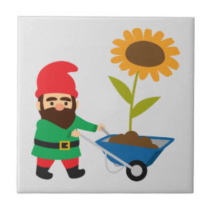 Azulejo De Cerâmica Divertimento dos gnomos do jardim