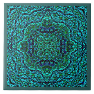 Azulejo De Cerâmica Do "azulejo da mandala da jóia de Geo Aqua"