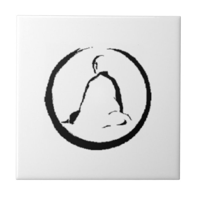 Azulejo de Cerâmica do Buda Zen Meditando (Frente)