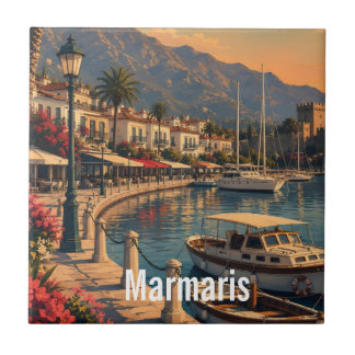Azulejo de Cerâmica do Cartaz de Viagem de Marmari