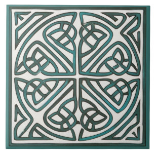 Azulejo de cerâmica do nó celta irlandês