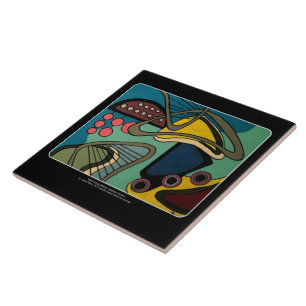 Azulejo De Cerâmica Do "pintura aquática abstrata moderna meio sécul