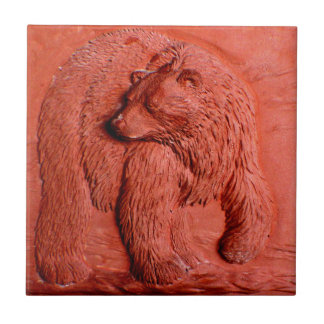 Azulejo De Cerâmica Do "urso Terracotta" por Carter L. Shepard "