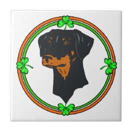 Azulejo De Cerâmica Doberman Pinscher St Patricks
