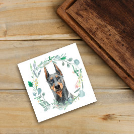 Azulejo de cerâmica Doberman Pinscher Watercolor W
