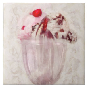 Azulejo De Cerâmica Doce - Sorvete - Sundae de sorvete
