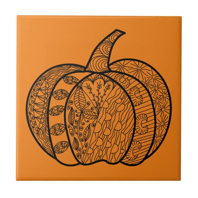 Azulejo De Cerâmica Dodores de Halloween Boho mandala bombeiros outono (Frente)