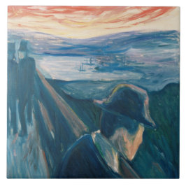 Azulejo De Cerâmica Doente no Sunset, Desespero (por Edvard Munch)