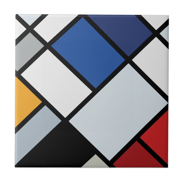 Azulejo De Cerâmica Doesburg - Contra-Composição das Dissonâncias (Frente)