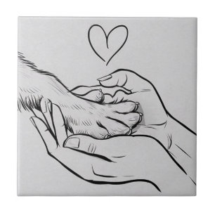 Azulejo De Cerâmica Dog Lovers / Amantes de cães 