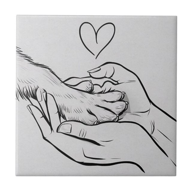 Azulejo De Cerâmica Dog Lovers / Amantes de cães  (Frente)