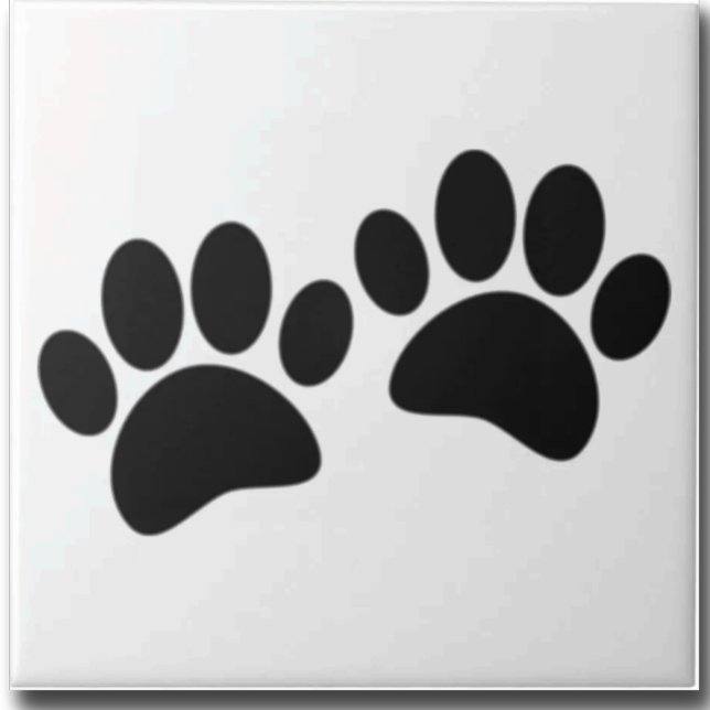 Azulejo De Cerâmica Dog Paw Prints Custom (Criador carregado)