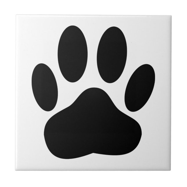 Azulejo De Cerâmica Dog Pawprint Square Canine (Frente)