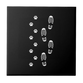 Azulejo De Cerâmica Dog Walk Foot Print Dog Walker Dog Walking