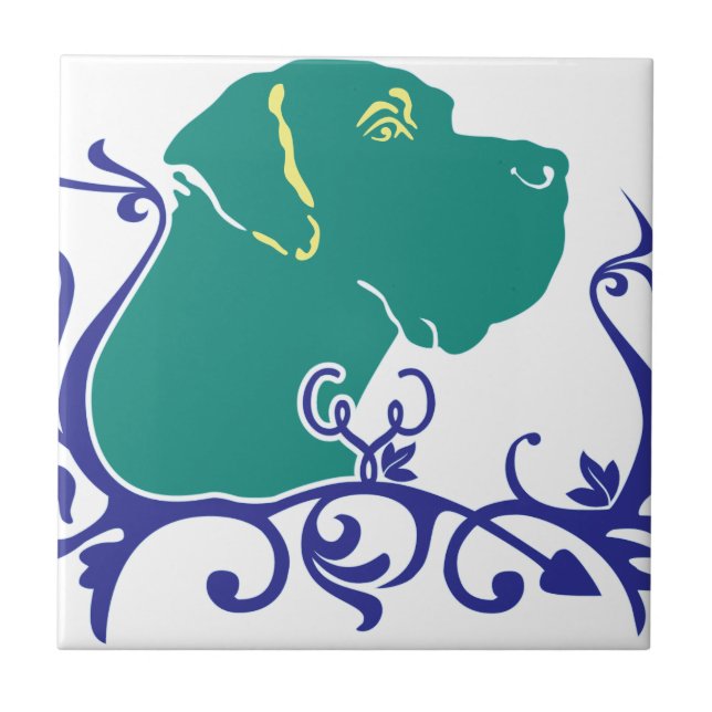 Azulejo De Cerâmica Dogo Alemão (Frente)