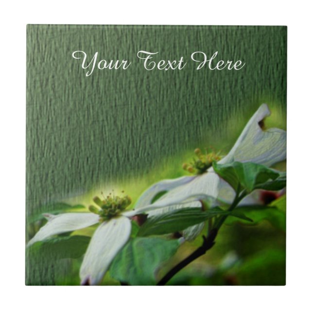 Azulejo De Cerâmica Dogwood Blossoms Flower Art (Frente)