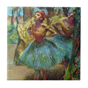 Azulejo De Cerâmica Dois Dançarinos de Edgar Degas, Arte Balé Vintage