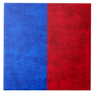 Azulejo De Cerâmica Dois Tone Vermelho e Azul Grunge