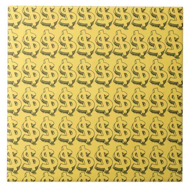 Azulejo De Cerâmica dolar dourado (Frente)