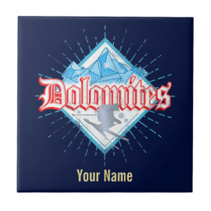 Azulejo De Cerâmica Dolomites Tirol Sul Retro Skier Vintage Ski