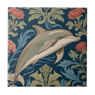 Azulejo De Cerâmica Dolphin William Morris no salto