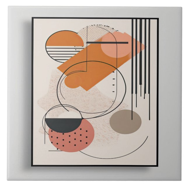 Azulejo De Cerâmica Domínio Geométrico do Século de médio n.o 8 (Frente)