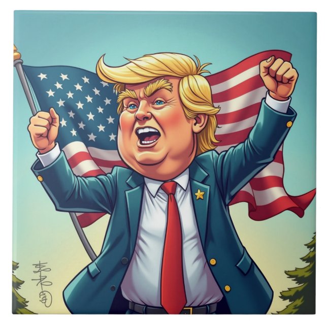 Azulejo De Cerâmica Donald Trump (Frente)