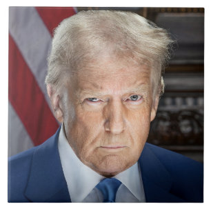 Azulejo De Cerâmica Donald Trump 2025 Presidente Americano Portrait