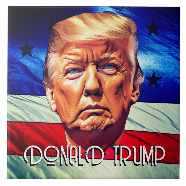 Azulejo De Cerâmica Donald Trump e Glória Antiga (Frente)