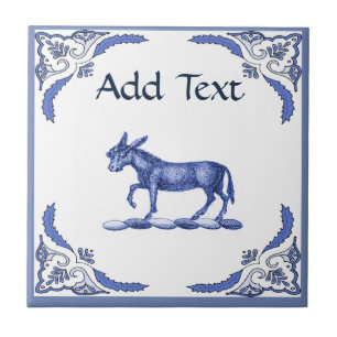 Azulejo De Cerâmica Donkey Azulejo, Dutch Olhar, Personalizar