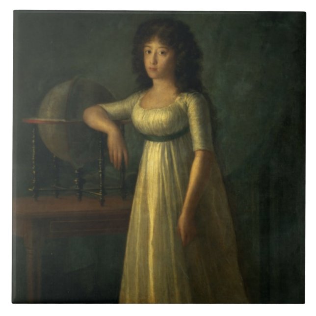 Azulejo De Cerâmica Donna Joaquina Tellez-Giron, filha do duque (Frente)