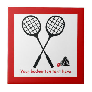 Azulejo De Cerâmica Dons de Badminton, raquete e escuta