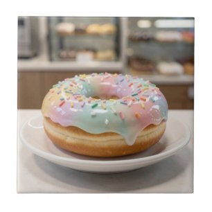 Azulejo De Cerâmica Donut de Revestimento de Vidro Pastel Caprichoso