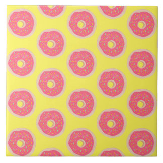 Azulejo De Cerâmica Donuts com Purpurina Rosa Tendência Padrão Diverti