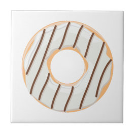 Azulejo De Cerâmica Donuts rosa azul e mordidas padrão chocolate