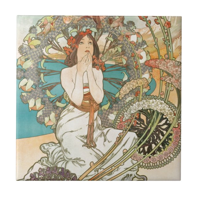 Azulejo De Cerâmica Donzela na oração (Frente)