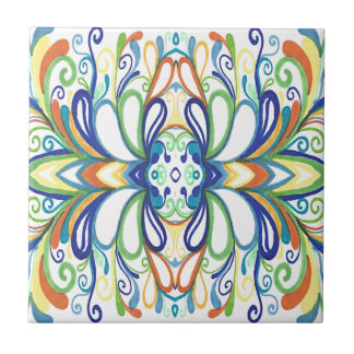 Azulejo De Cerâmica Doodle corajoso, brilhante dos grafites