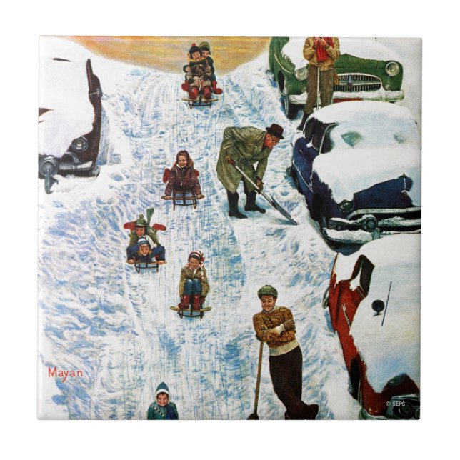 Azulejo De Cerâmica Dormindo e cavando (Frente)