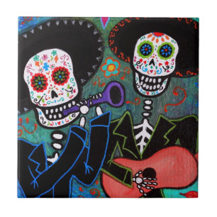Azulejo De Cerâmica Dos Amigo Diâmetro de los Muertos