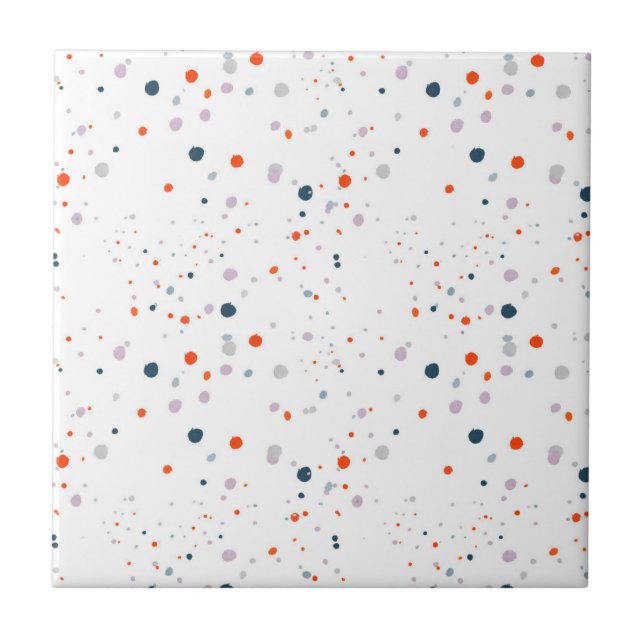 Azulejo De Cerâmica Dot Fusion" Pequeno Grande Bolinhas de Multicores  (Frente)