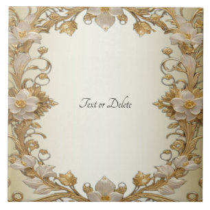 Azulejo de cerâmica Dourada decorativa de flores b