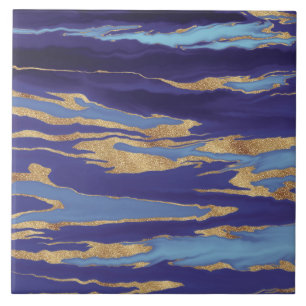 Azulejo De Cerâmica Dourada pintura de Abstrato de mármore roxo
